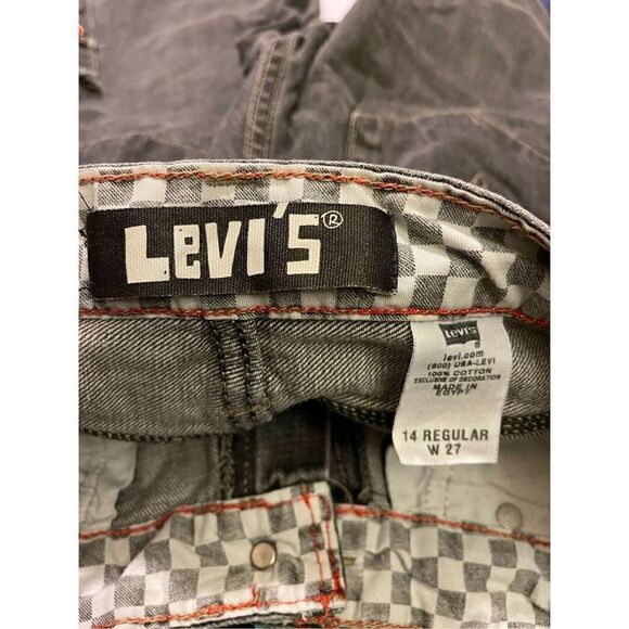 Vintage 90’s Y2K Levi’s Jean Shorts Cargo Long Wide Leg Shorts Youth 14 regular - Picture 5 of 6